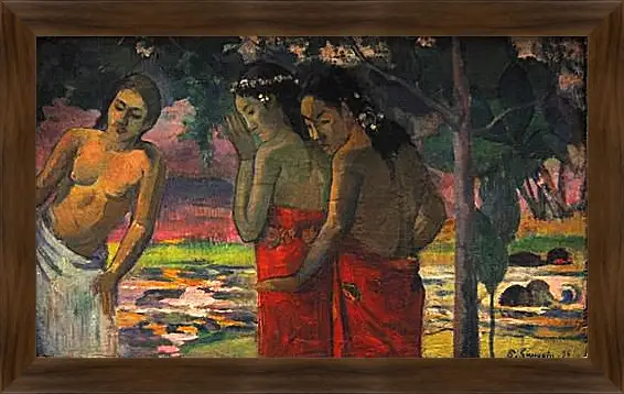 Картина в раме - Three Tahitian Women. Поль Гоген