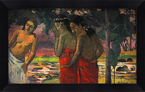 Картина в раме - Three Tahitian Women. Поль Гоген