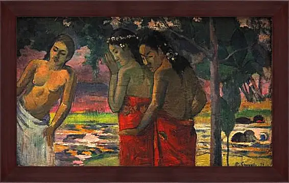 Картина в раме - Three Tahitian Women. Поль Гоген