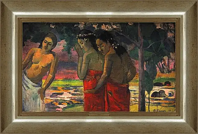 Картина в раме - Three Tahitian Women. Поль Гоген