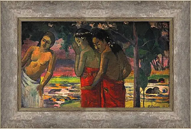 Картина в раме - Three Tahitian Women. Поль Гоген
