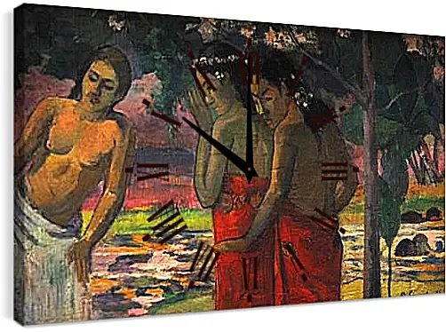 Часы картина - Three Tahitian Women. Поль Гоген