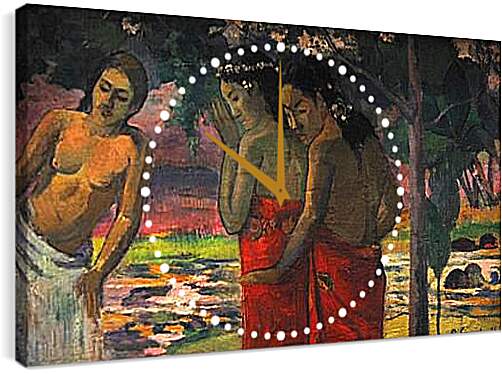 Часы картина - Three Tahitian Women. Поль Гоген
