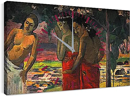 Часы картина - Three Tahitian Women. Поль Гоген