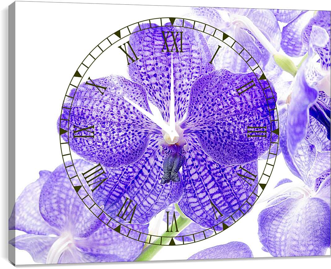 Часы картина - Фиолетовые цветы