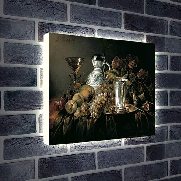 Лайтбокс световая панель - Натюрморт с серебряным бокалом. Ян Хем Давидс Де