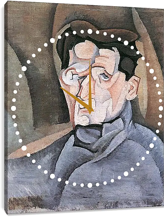 Часы картина - Portrait Maurice Raynal. Хуан Грис