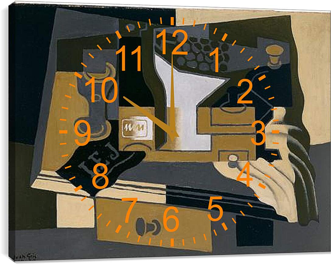 Часы картина - Le moulin a cafe. Хуан Грис