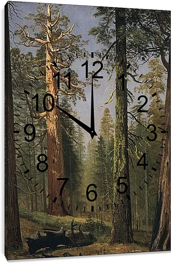 Часы картина - The Grizzly Giant Sequoia, Mariposa Grove, California. Альберт Бирштадт