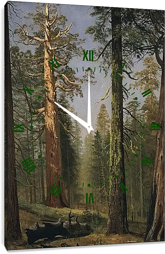 Часы картина - The Grizzly Giant Sequoia, Mariposa Grove, California. Альберт Бирштадт