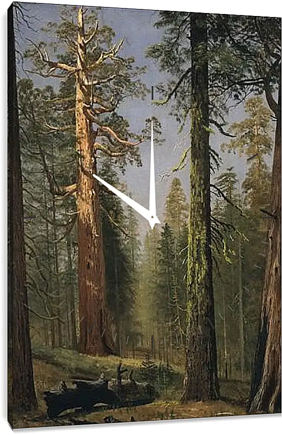 Часы картина - The Grizzly Giant Sequoia, Mariposa Grove, California. Альберт Бирштадт