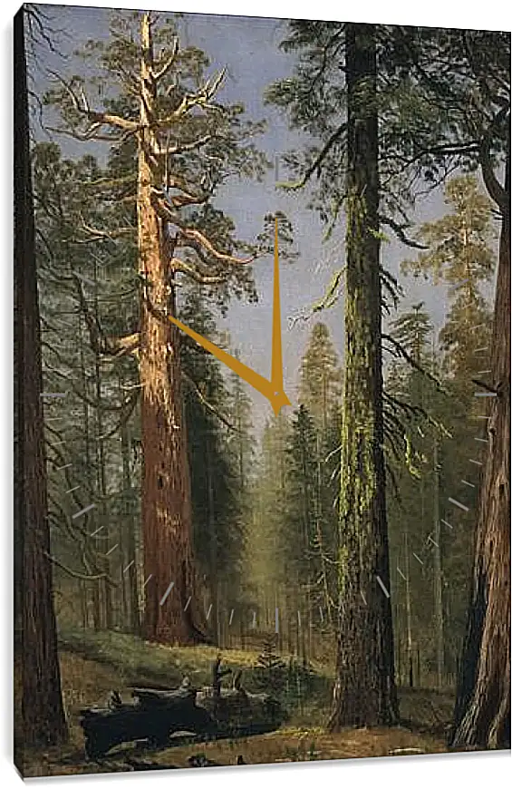 Часы картина - The Grizzly Giant Sequoia, Mariposa Grove, California. Альберт Бирштадт