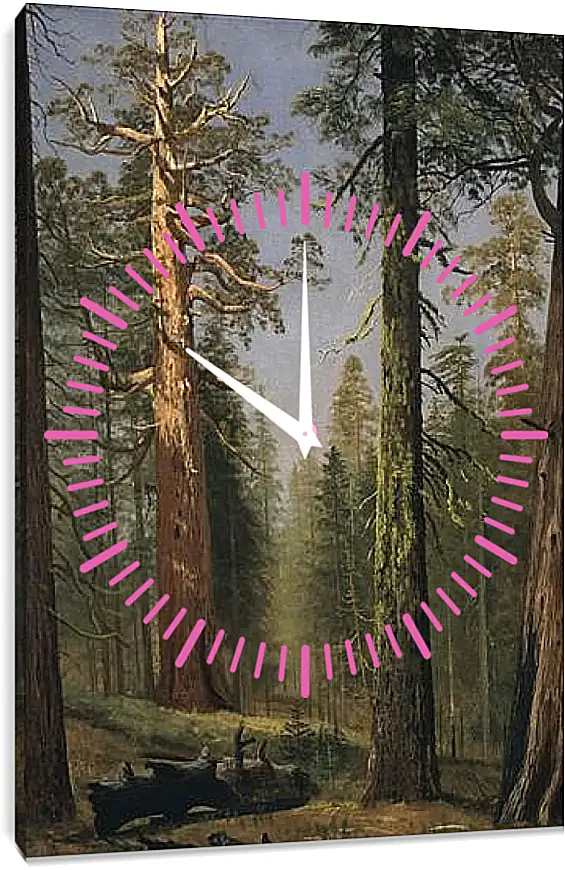 Часы картина - The Grizzly Giant Sequoia, Mariposa Grove, California. Альберт Бирштадт
