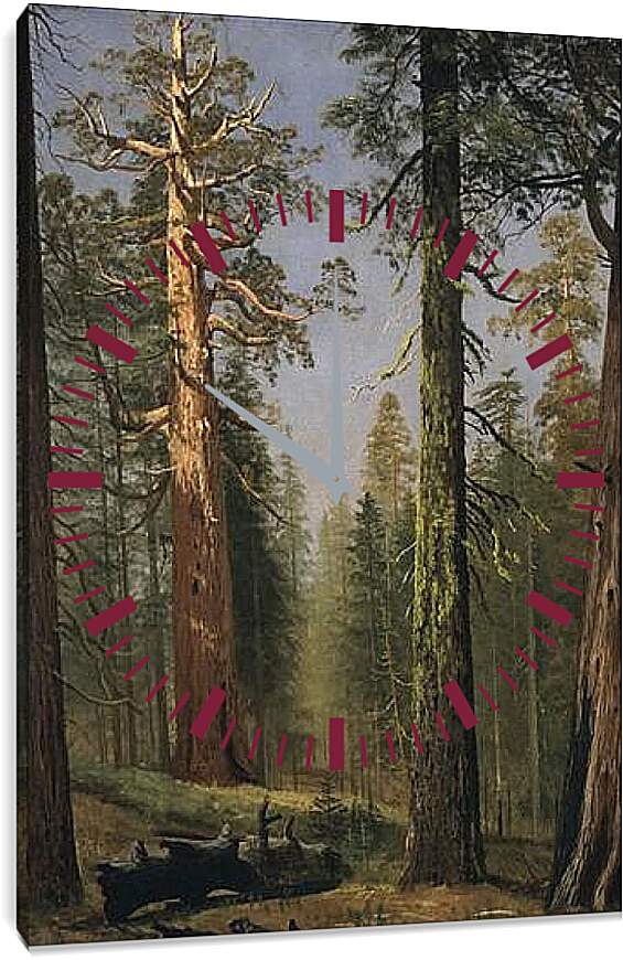 Часы картина - The Grizzly Giant Sequoia, Mariposa Grove, California. Альберт Бирштадт