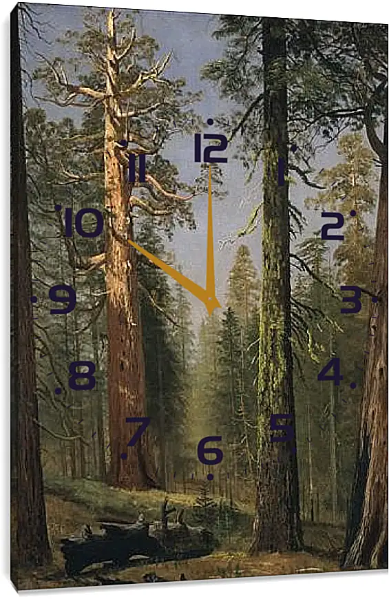 Часы картина - The Grizzly Giant Sequoia, Mariposa Grove, California. Альберт Бирштадт