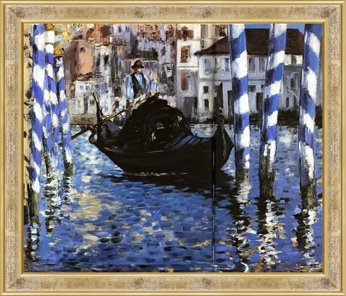 Картина в раме - Le Grand Canal de Venise, Large Channel of Venice, Huile sur toile. Эдуард Мане