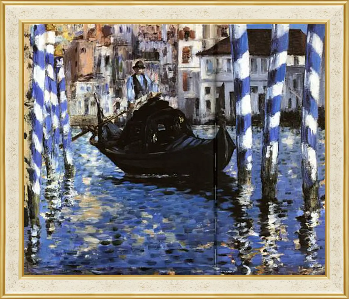 Картина в раме - Le Grand Canal de Venise, Large Channel of Venice, Huile sur toile. Эдуард Мане