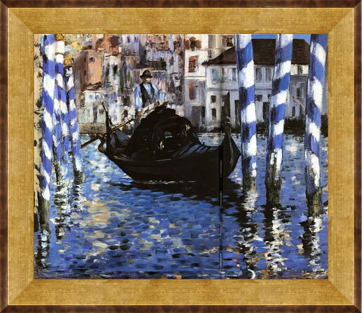 Картина в раме - Le Grand Canal de Venise, Large Channel of Venice, Huile sur toile. Эдуард Мане