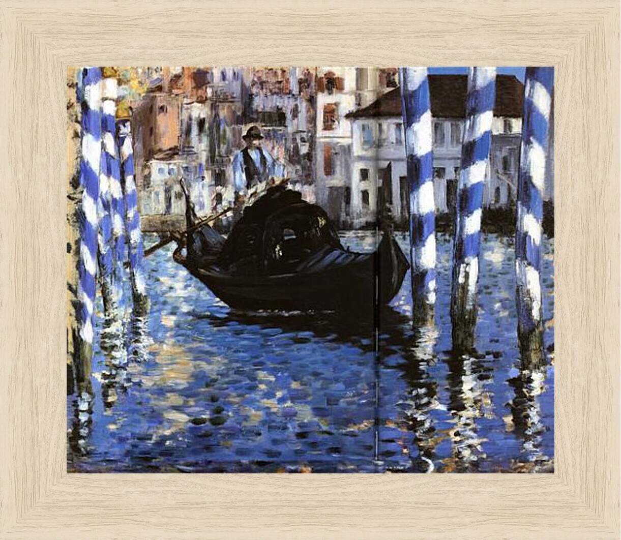 Картина в раме - Le Grand Canal de Venise, Large Channel of Venice, Huile sur toile. Эдуард Мане