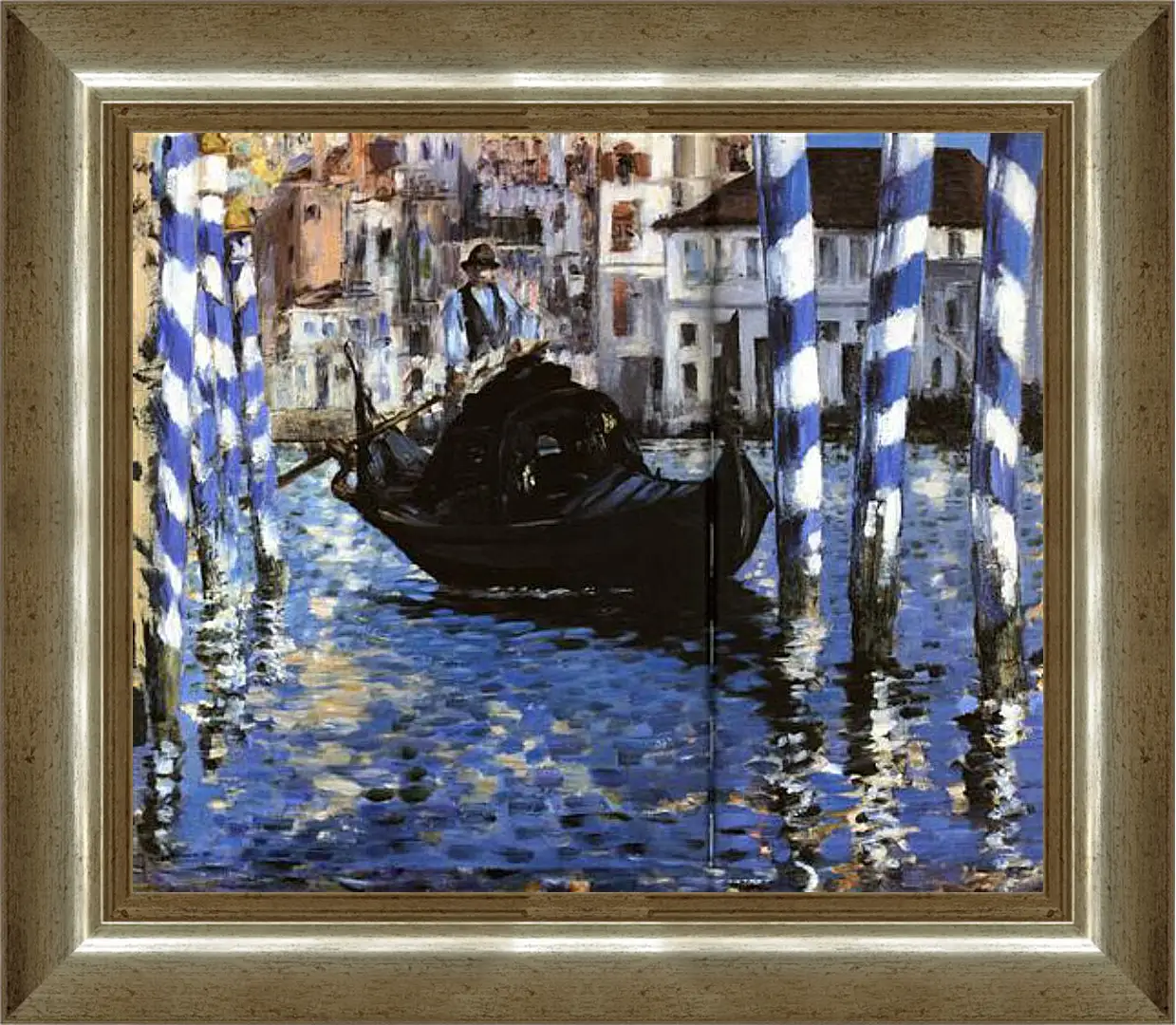 Картина в раме - Le Grand Canal de Venise, Large Channel of Venice, Huile sur toile. Эдуард Мане