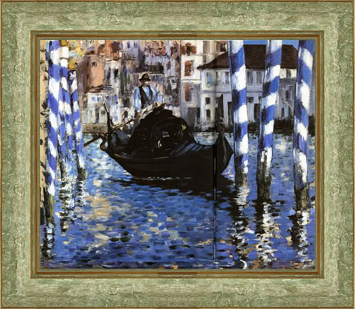 Картина в раме - Le Grand Canal de Venise, Large Channel of Venice, Huile sur toile. Эдуард Мане