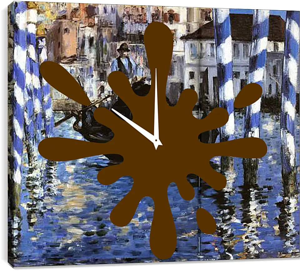 Часы картина - Le Grand Canal de Venise, Large Channel of Venice, Huile sur toile. Эдуард Мане