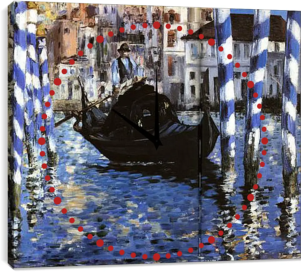 Часы картина - Le Grand Canal de Venise, Large Channel of Venice, Huile sur toile. Эдуард Мане