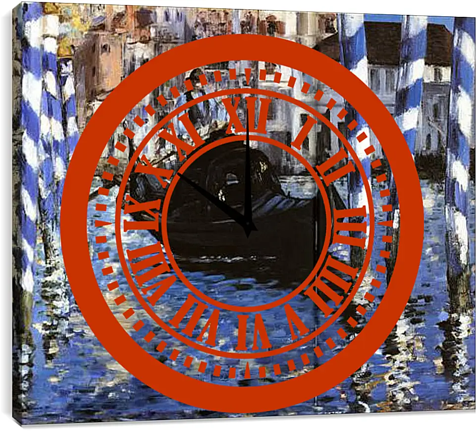 Часы картина - Le Grand Canal de Venise, Large Channel of Venice, Huile sur toile. Эдуард Мане