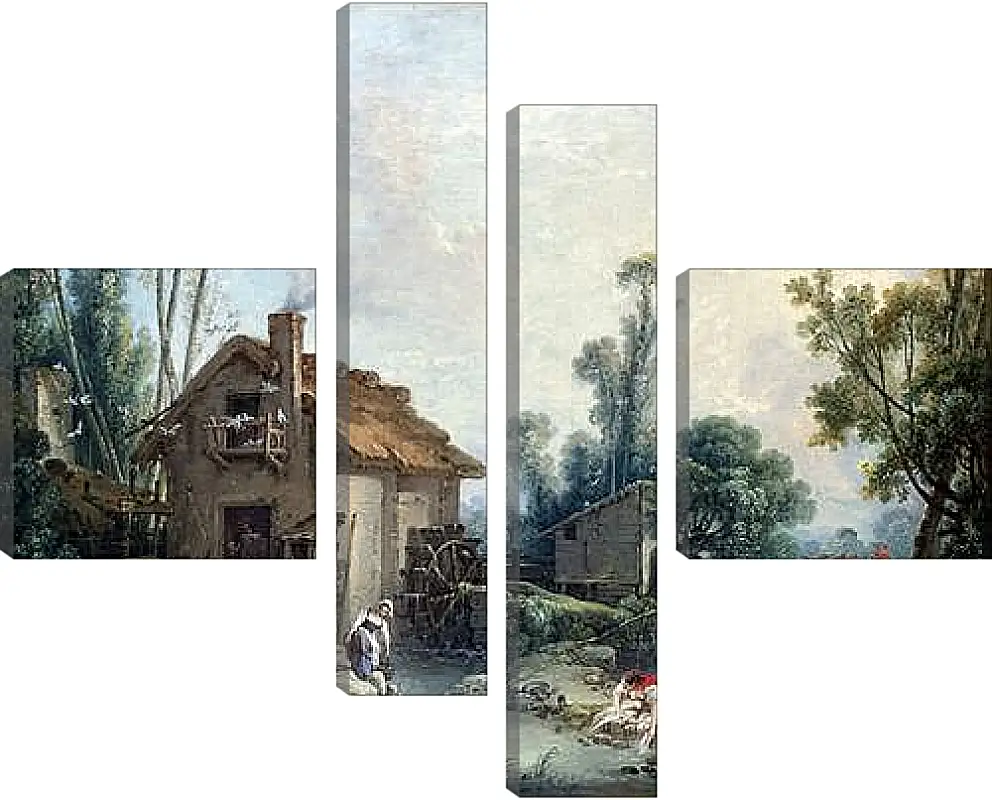 Модульная картина - Landscape with a Watermill. Франсуа Буше