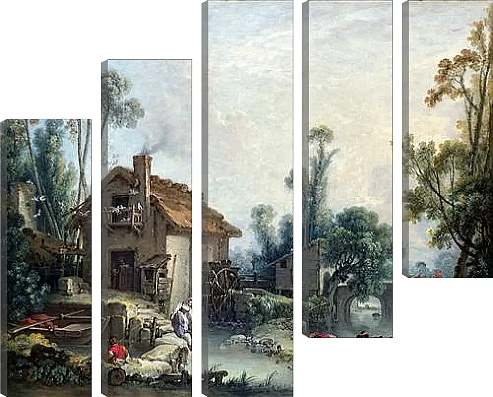 Модульная картина - Landscape with a Watermill. Франсуа Буше