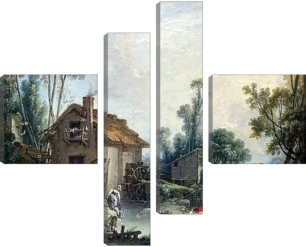 Модульная картина - Landscape with a Watermill. Франсуа Буше