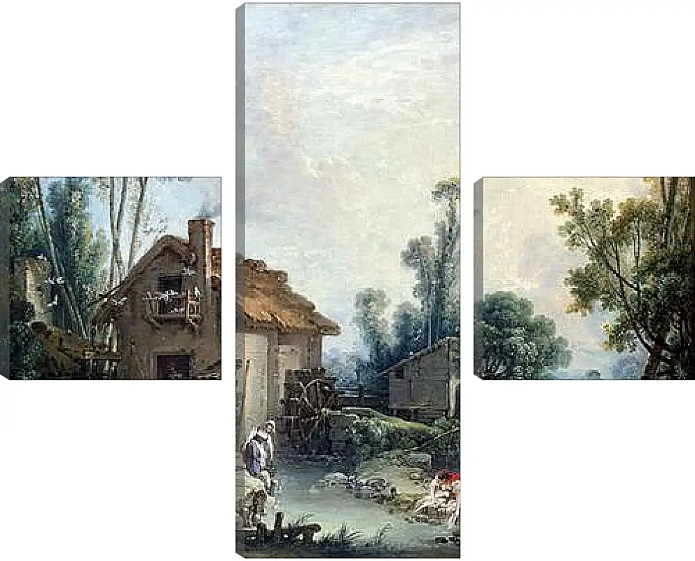 Модульная картина - Landscape with a Watermill. Франсуа Буше