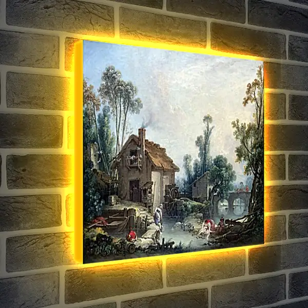 Лайтбокс световая панель - Landscape with a Watermill. Франсуа Буше