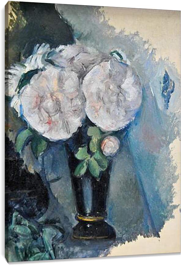 Постер и плакат - Flowers in a Blue Vase. Поль Сезанн