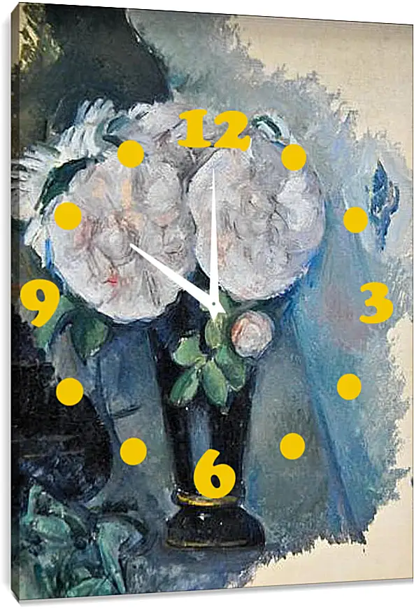 Часы картина - Flowers in a Blue Vase. Поль Сезанн