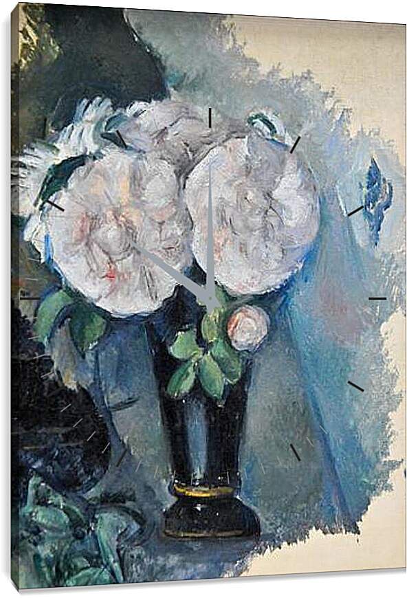 Часы картина - Flowers in a Blue Vase. Поль Сезанн