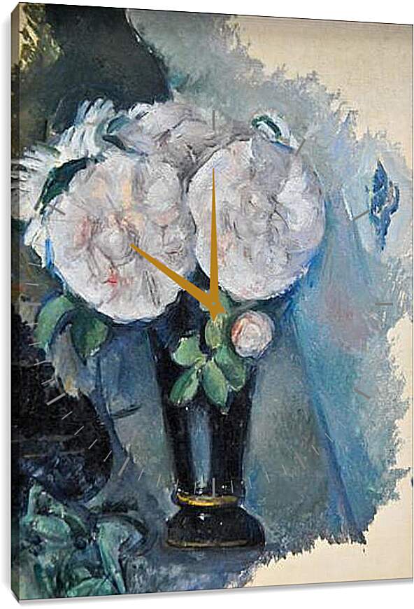 Часы картина - Flowers in a Blue Vase. Поль Сезанн
