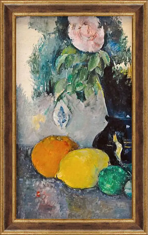 Картина в раме - Flowers and Fruit. Поль Сезанн