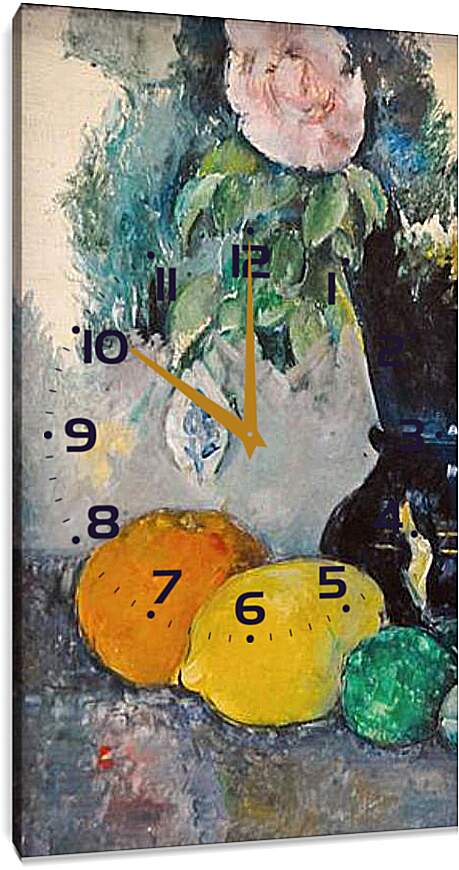 Часы картина - Flowers and Fruit. Поль Сезанн