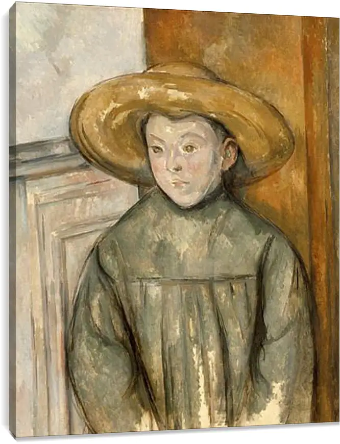 Постер и плакат - Boy With a Straw Hat. Поль Сезанн