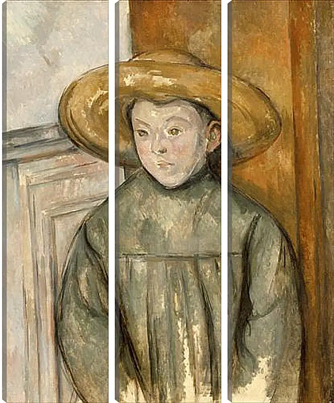 Модульная картина - Boy With a Straw Hat. Поль Сезанн