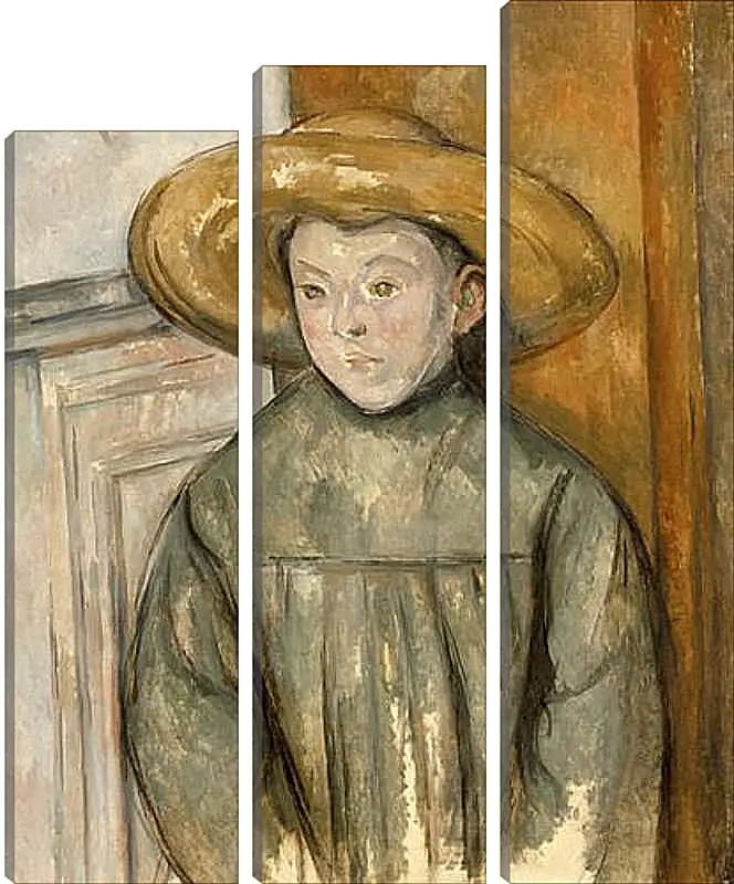 Модульная картина - Boy With a Straw Hat. Поль Сезанн