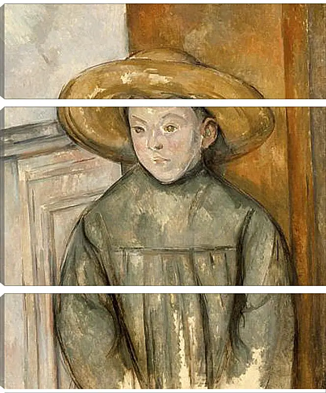 Модульная картина - Boy With a Straw Hat. Поль Сезанн