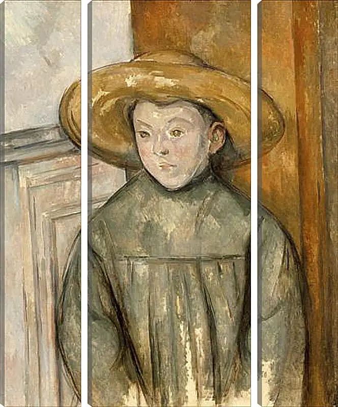 Модульная картина - Boy With a Straw Hat. Поль Сезанн