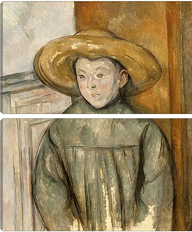 Модульная картина - Boy With a Straw Hat. Поль Сезанн