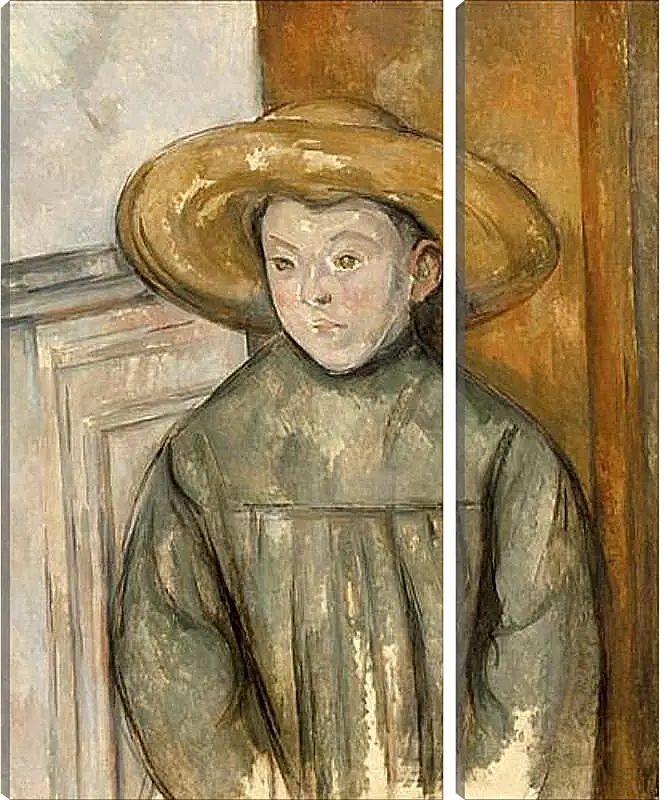 Модульная картина - Boy With a Straw Hat. Поль Сезанн