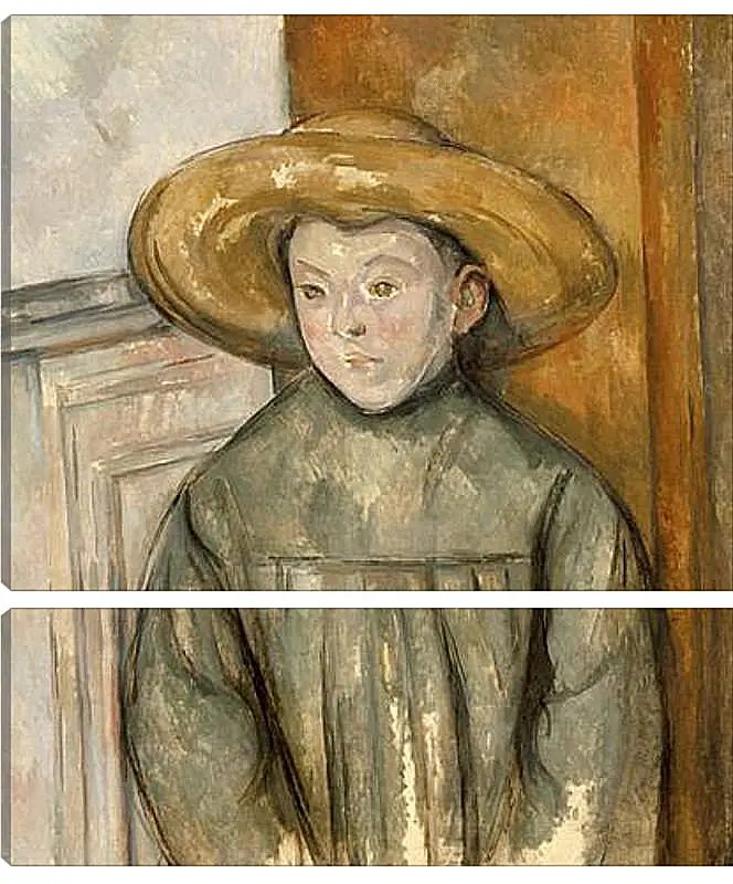 Модульная картина - Boy With a Straw Hat. Поль Сезанн