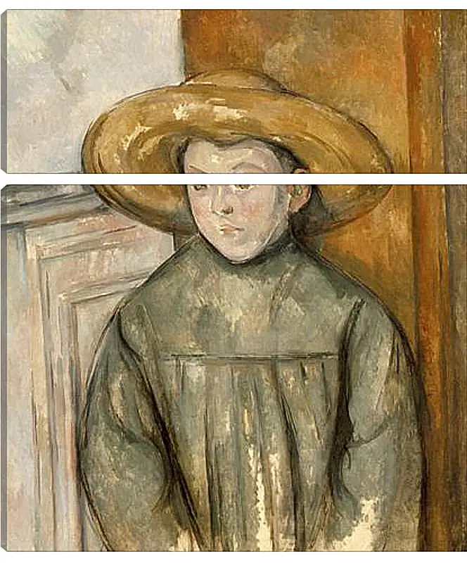 Модульная картина - Boy With a Straw Hat. Поль Сезанн