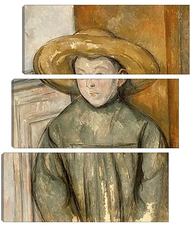 Модульная картина - Boy With a Straw Hat. Поль Сезанн