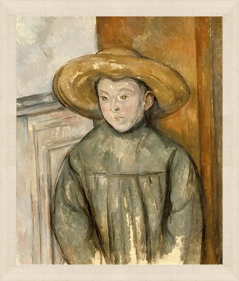 Картина в раме - Boy With a Straw Hat. Поль Сезанн